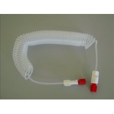 Extension set spiral coiled polyethylene 1mm id x 3.2ml x 400cm male/female luer lock